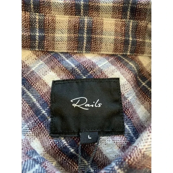 Rails Men's Purple Plaid Long Sleeve Button Front Forrest Shirt Large NWT - Picture 8 of 11